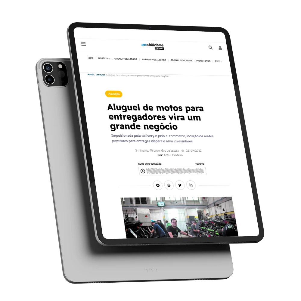 Notícia sobre o mercado de entregas